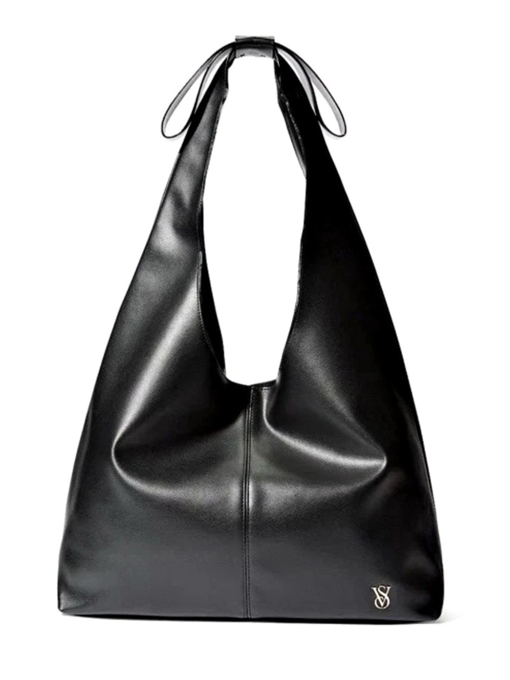 Victoria's Secret Black Bow Slouchy Hobo Shoulder Bag